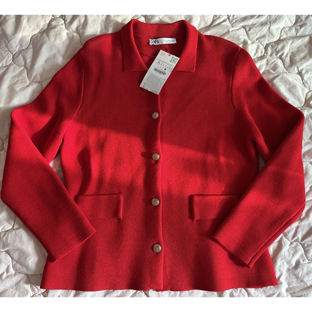 Zara Red Knit Sailors Jacket *NEW*